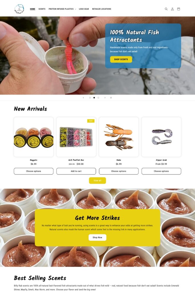 Homepage of the BillyRub website