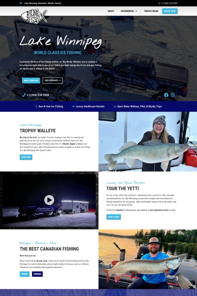 Homepage of the Gaune Fishin website