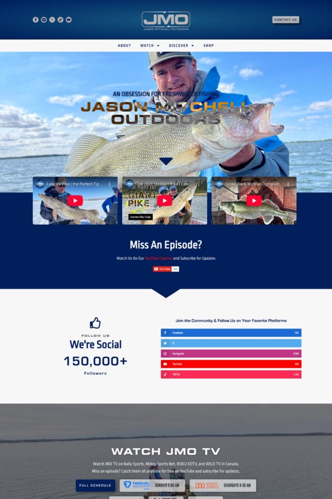 Homepage of the Jason Mitchell Outdoors website