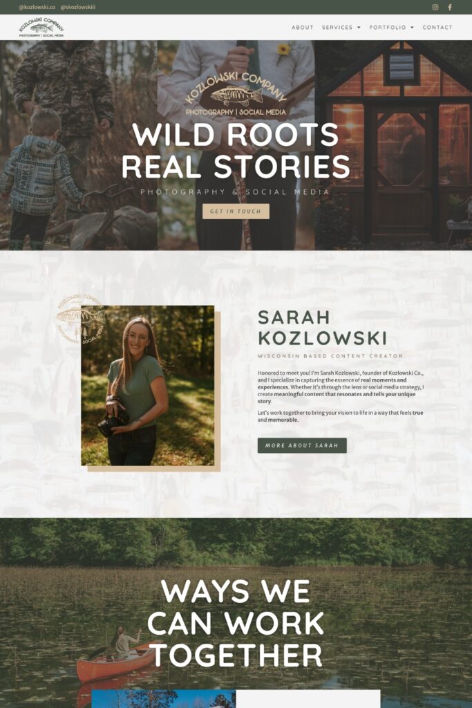 Homepage of the Kozlowski Co. website