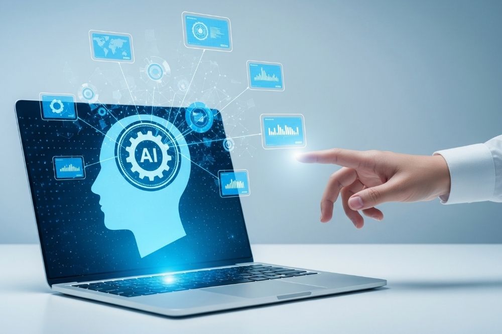 Laptop screen displaying AI technology concept representing the Andromeda update.