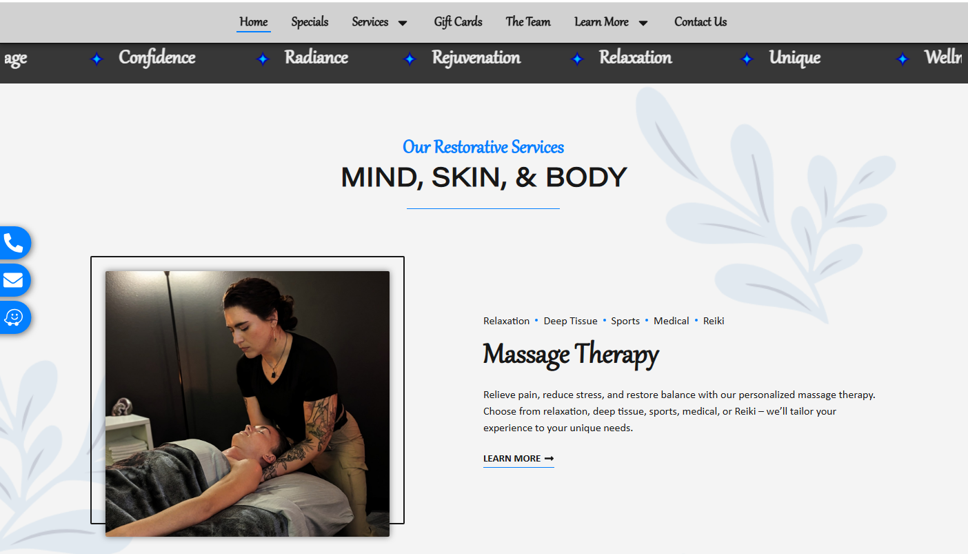 a sample website with a Smart Visual Hierarchy