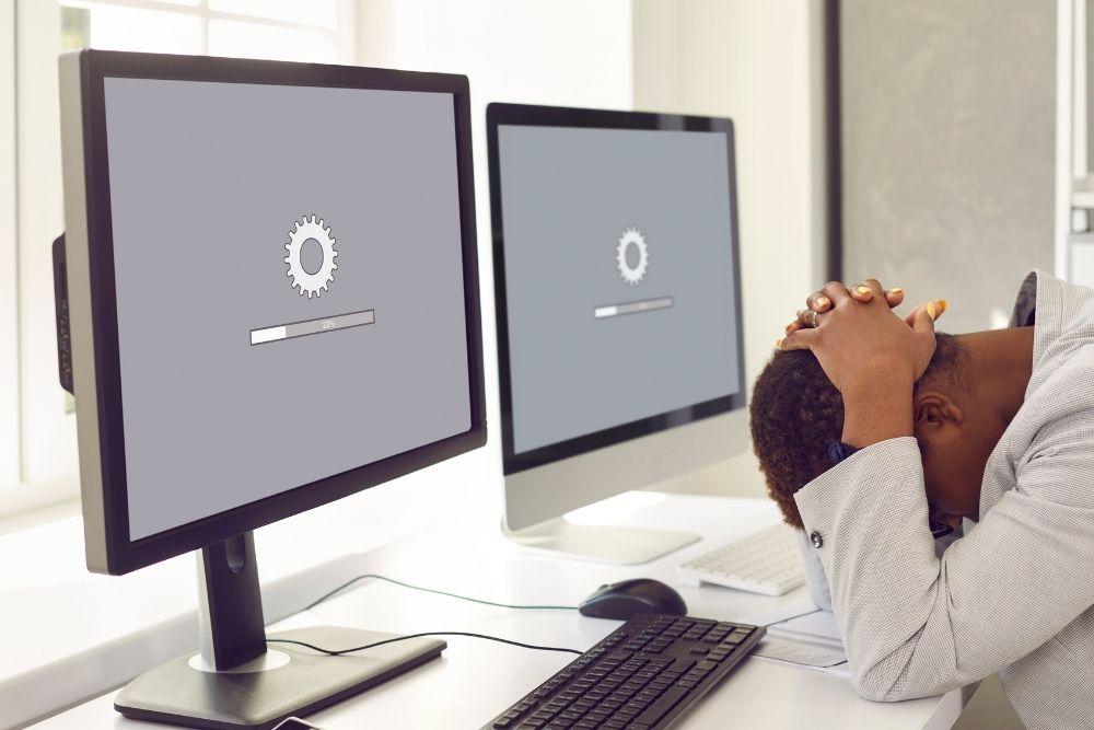 screens showing slow loading website due to unoptimized website images