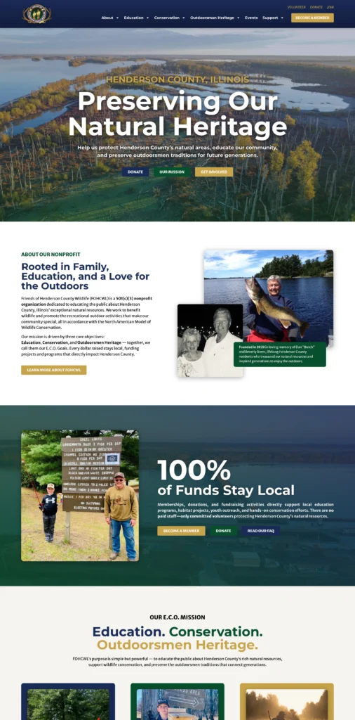 Homepage of the Friends of HC Wildlife website